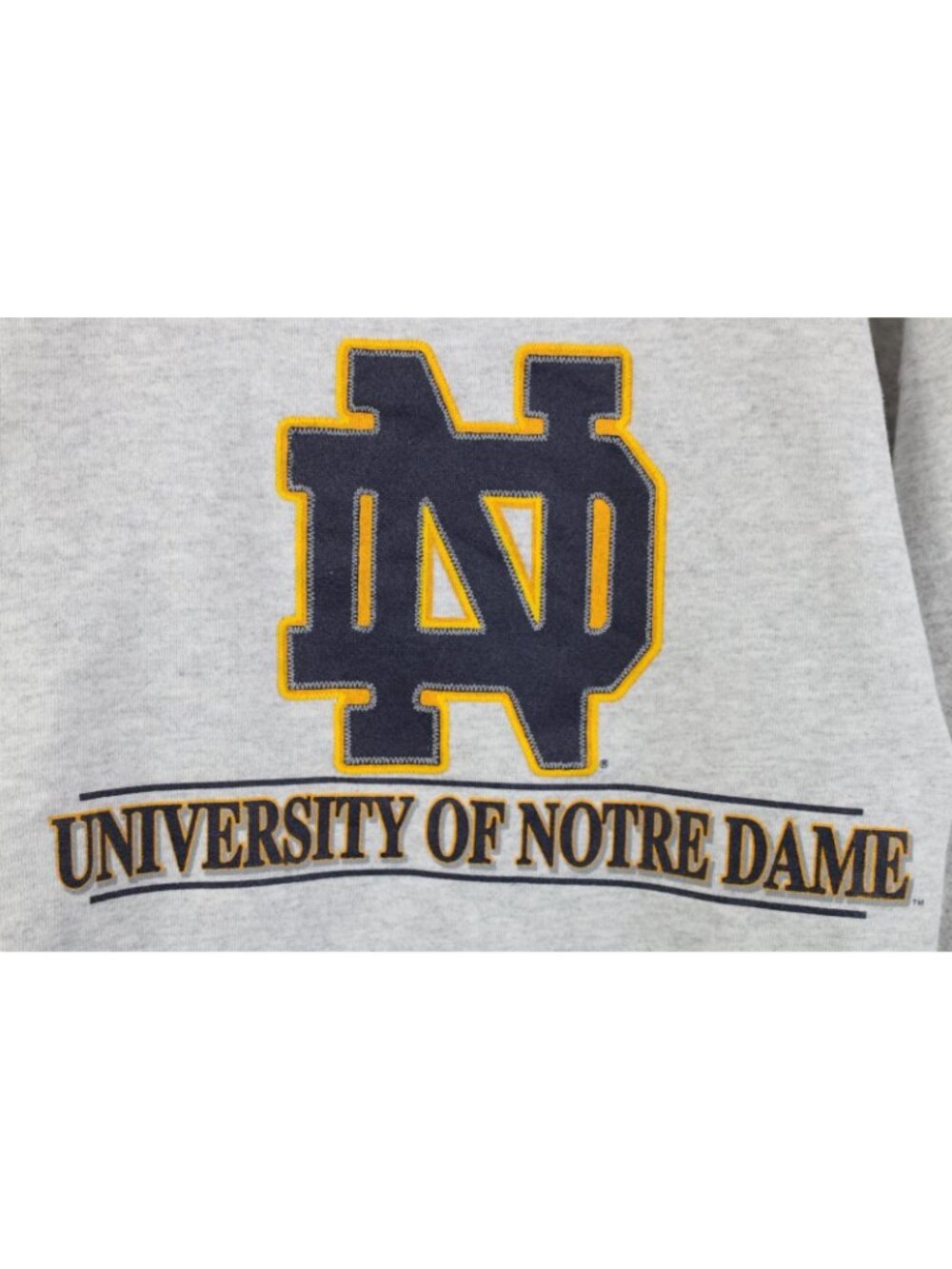 Vintage 90s Mens Large University of Notre Dame Crewneck Sweatshirt Gray USA - Picture 4 of 15